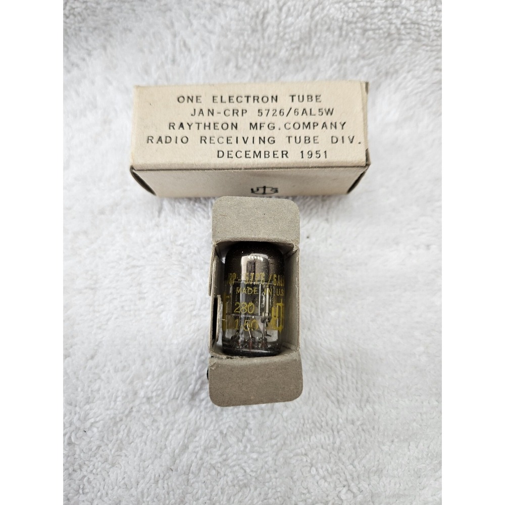 Qty 1, Vacuum Tube 5726 6AL5W Raytheon, NOS IN BOX.